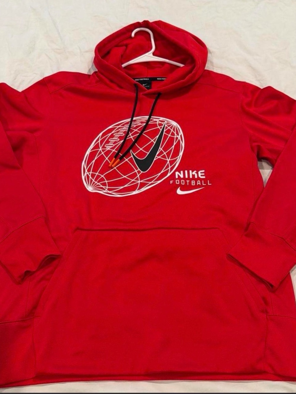 Nike Red Football Graphic Pullover Hoodie